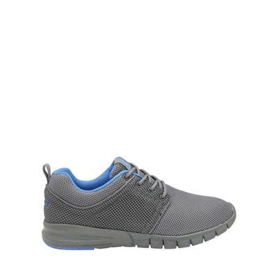 Grey/blue 'Angelo' mens lace up trainers